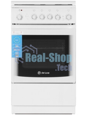 Плита комбинированная De Luxe 5040.20ГЭ (КР) ЧР белый, конфорок 4 шт, духовка 43 л, электроподжиг, 50 см x 85 см x 50 см