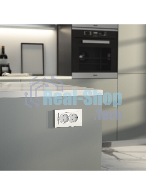 Розетка двойная с заземлением Werkel W1172061 (белый матовый)