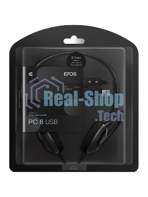 Гарнитура EPOS PC 8 чёрный, проводная, USB, подвижный микрофон, выключение микрофона