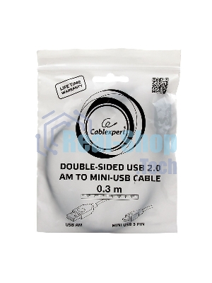 Кабель Gembird/Cablexpert USB 2.0, мультиразъем USB, AM/miniB 5P, 30см, пакет