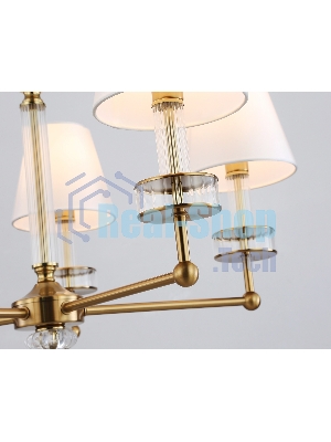 Люстра Ambrella light LH71021/5 BS/WH латунь/белый E14*5 max 40W D670*1130