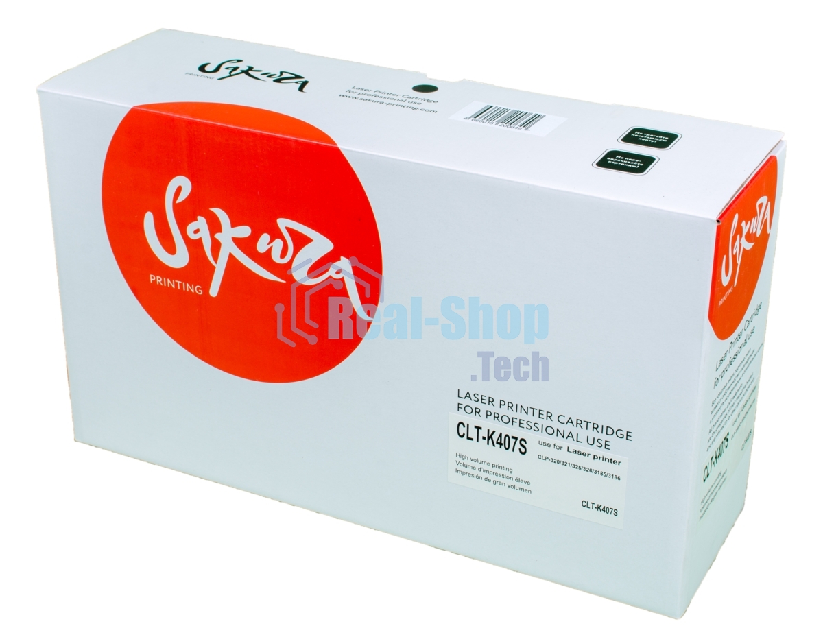 Картридж лазерный Sakura CLTK407S для Samsung CLP-320/325, CLX-3185, черный, 1500 к.