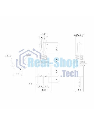 Тумблер Rexant 250V 3А (3c) ON-ON однополюсный Micro