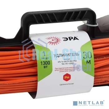 Удлинитель силовой ЭРА UFx-1e-3x0.75-30m-IP44 на рамке c/з 1 гн 30 м ПВС 3x0.75 (6/108)