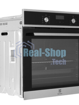 Встраиваемая электрическая духовка ELECTROLUX EOF5F70X с конвекцией, объем 72 л, 8 режимов, очистка каталитическая задняя стенка, 2 стекла в дверце, направляющие проволочные + телескопические (1 уровень)
