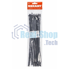 Хомут-стяжкa нeйлонoвая Rexant 300x4,8 мм, черная, упаковка 25 шт.