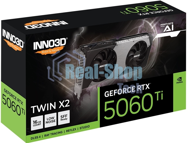 Видеокарта INNO3D RTX 5060Ti TWIN X2 16Gb GDDR7 128bit 3xDP HDMI 2FAN RTL