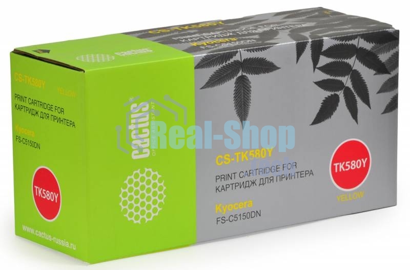 Картридж лазерный Cactus CS-TK580Y желтый (2800 стр.) для Kyocera FS-C5150DN