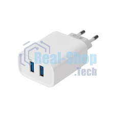 Сетевое зарядное устройство Rexant 2 x USB, 5V, 2.4 A, белое