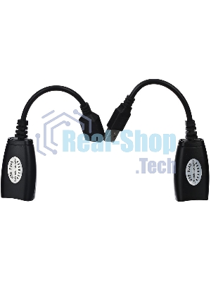 Кабель AM/AF удлинитель USB по витой паре VCOM (AM/RJ45-RJ45/AF) до 45m CU824