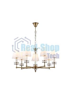 Люстра Ambrella light LH71023/7 BS/WH латунь/белый E14*7 max 40W D820*1130