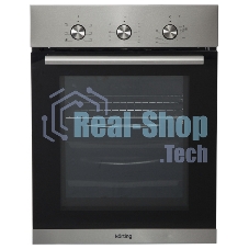 Встраиваемая электрическая духовка Korting OKB 4630 CMX/59.6 х 45 x 55 см, 6 режимов нагрева, механическое управление, утапливаемые переключатели, таймер, нержавеющая сталь