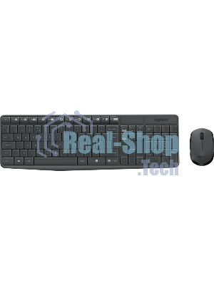 Комплект клавиатура+мышь Logitech MK235 беспроводной, USB, 1000 DPI, серый