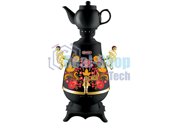 Самовар Centek CT-0092 B (черн+рисунок+золото), 4.0л, 2300 Вт, поддерж.t + LED индикатор