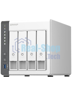 Сетевое хранилище SMB QNAP TS-433-4G NAS 4 HDD trays. ARM 4-core Cortex-A55 2.0GHz, ram 4 Gb (max), 1x1GbE, 1x2.5GbE, 2xUSB 2.0 port,1xUSB 3.2 Gen 1