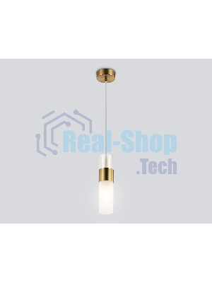 Подвесной светильник LH55111 BS/FR/TI латунь/белый матовый/янтарь E14 max 40W D55*1500