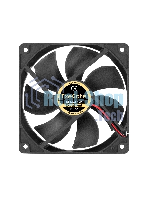 Вентилятор 12В DC ExeGate ExtraSilent ES12025H2P (120x120x25 мм, Hydraulic bearing (гидродинамический), 2pin, 1300RPM, 22dBA)