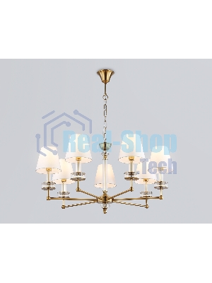 Люстра Ambrella light LH71023/7 BS/WH латунь/белый E14*7 max 40W D820*1130