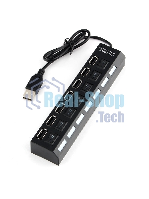 USB-концентратор Gembird UHB-U2P7-02, USB 2.0, USB 7 портов, USB/Адаптер: 5 В / 2 A