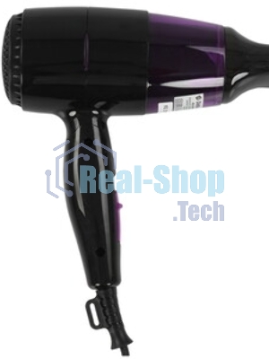 Фен Delta DL-0907 черный/фиолетовый, 1400 Вт, компактный