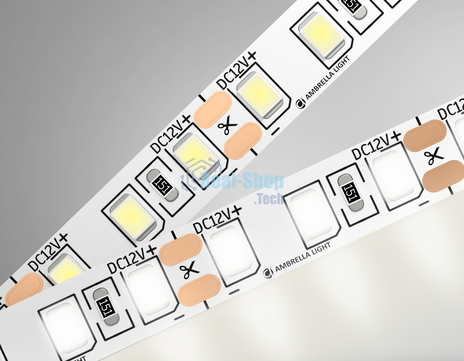 Светодиодная лента GS1102 2835 120Led/ 9.6W m/ 12V IP20 4500K/ 5000*8*1.2mm (2 конт.)