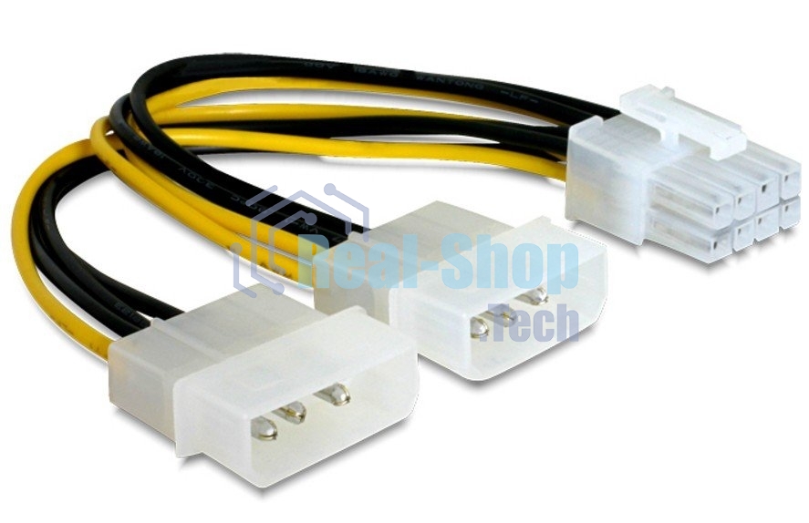 Разветвитель питания Gembird CC-PSU-81, 2хMolex->PCI-Express 8pin, для подключения в/к PCI-Е (8pin) к б/п ATX