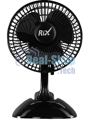 Вентилятор Rix RDF-1500WB чёрный, настольный, 15 Вт, 2 скорости, 15 см