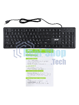Клавиатура проводная Acer OKW020, USB, черный