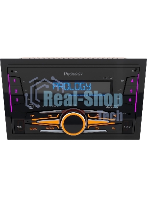 Автомагнитола Prology PRM-120, 2 DIN, Bluetooth, USB Type-A, AUX, пульт ДУ