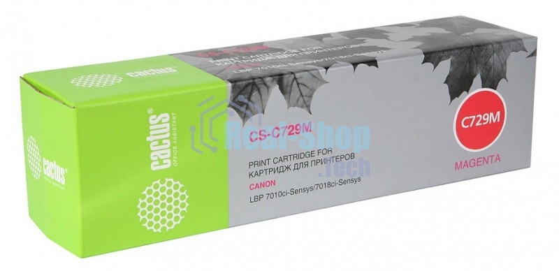 Картридж лазерный Cactus CS-C729M пурпурный (1000 стр.) для принтеров Canon i-SENSYS LBP7010C/LBP7018C