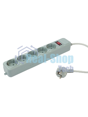Сетевой фильтр PC Pet AP01006-1.8-GR 1.8 м, 5 розеток, серый