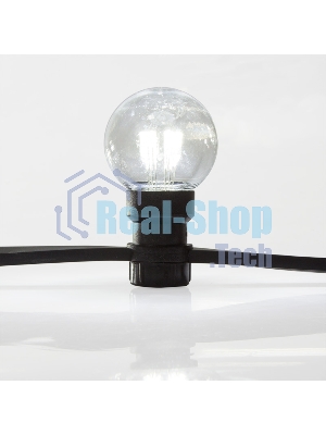 Гирлянда Neon-night LED Galaxy Bulb String 10м, черный каучук, 30 лампx6 LED белый, влагостойкая IP65