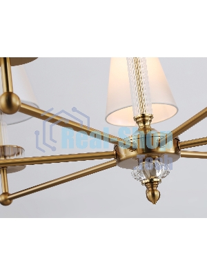 Люстра Ambrella light LH71023/7 BS/WH латунь/белый E14*7 max 40W D820*1130