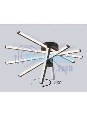 Потолочный светодиодный светильник Ambrella light FL6222 BK черный 70W 3000K-6400K 605*605*170 (ПДУ ИК)