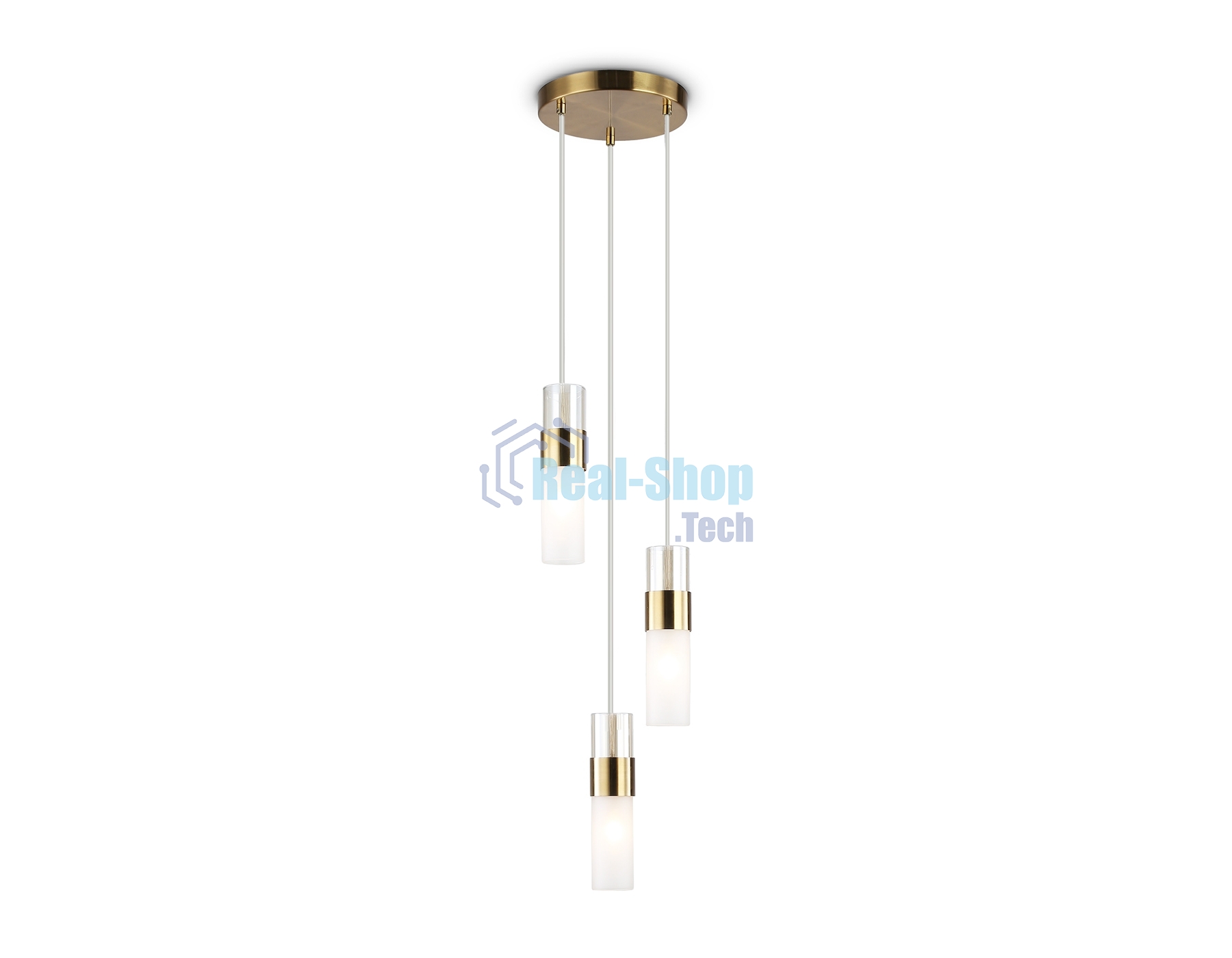Подвесной светильник LH55112/3 BS/FR/TI латунь/белый матовый/янтарь E14*3 max 40W D220*1200