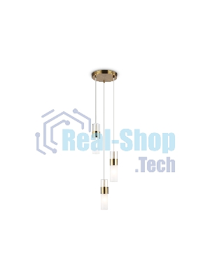Подвесной светильник LH55112/3 BS/FR/TI латунь/белый матовый/янтарь E14*3 max 40W D220*1200