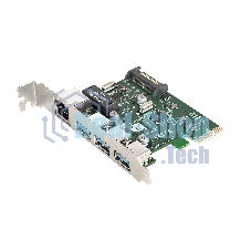 Контроллер сетевой ExeGate EXE-361 PCI-E 2.0, 3*USB 3.0 ext + LAN UTP 1000Mbps, раз.доп.пит.OEM)