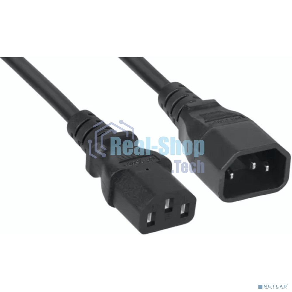 Комплект кабелей Filum FL-PC-C13/C14-C1-1.0-BK 5шт, ПВС-АП 3х1.0 С13 - C14, 220/250В, 10А, чёрный, 1м