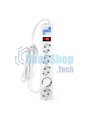Сетевой фильтр Powercube SPG-B-6-WHITE 1.9 м, 5 розеток, белый, коробка