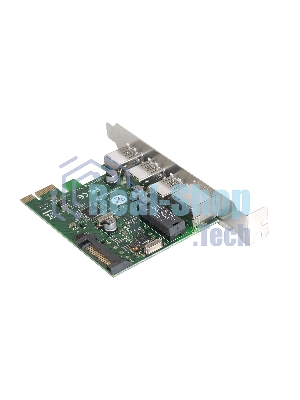 Контроллер сетевой ExeGate EXE-361 PCI-E 2.0, 3*USB 3.0 ext + LAN UTP 1000Mbps, раз.доп.пит.OEM)