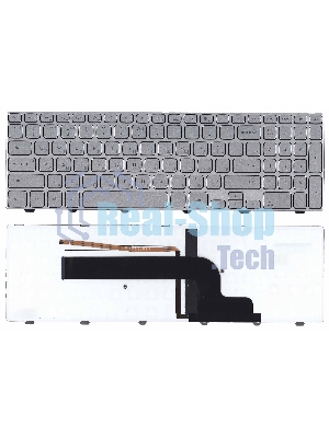 Клавиатура для ноутбука Dell Inspiron 15-7000 7537 серебристая с подсветкой