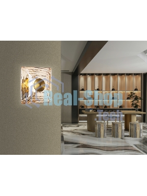 Светильник Ambrella light LH31035 BS/TI латунь/янтарь 6W 3000K 150*150*85