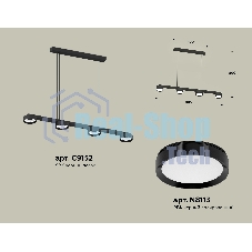 Светильник Ambrella light XB9152150/4 SBK/PBK черный песок/черный полированный GX53 (C9152, N8113)