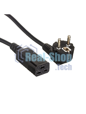 Кабель питания ExeGate Power PC19-5P (Евровилка Schuko->С19) VDE-250V-3*1.5-CU, черный, 16А, 5м