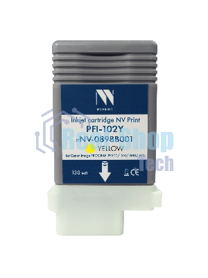 Картридж струйный NVPrint PFI-102Y (NV-0898B001) Yellow для Canon ImagePROGRAF iPF500/510/600/610 (130 мл) совместимый