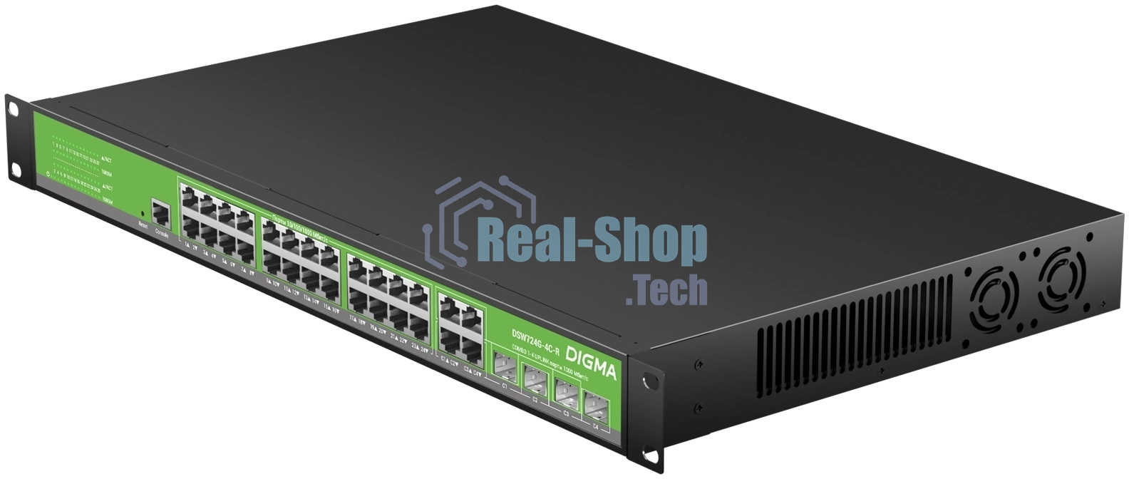 Коммутатор Digma DSW724G-4C-R (L2+) 24x1 Гбит/с 4xКомбо(1000BASE-T/SFP) управляемый