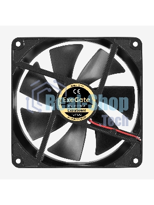 Вентилятор 12В DC ExeGate ExtraSilent ES14025B2P (140x140x25 мм, 2-Ball (двойной шарикоподшипник), 2pin, 1000RPM, 19dBA)