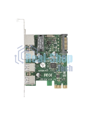 Контроллер сетевой ExeGate EXE-361 PCI-E 2.0, 3*USB 3.0 ext + LAN UTP 1000Mbps, раз.доп.пит.OEM)