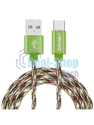 Кабель Crown USB - microUSB CMCU-3092M military