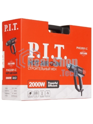 Технический фен P.I.T. PHG2001-C темп.350/550С черный